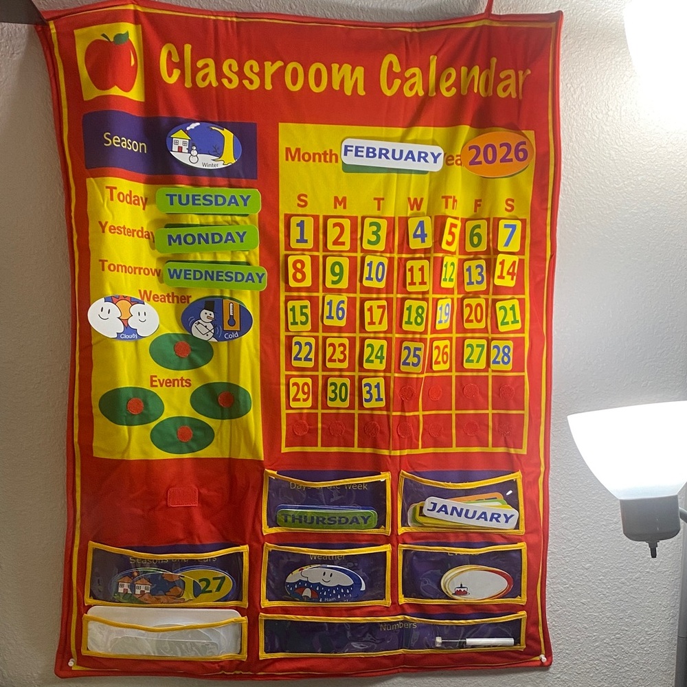 Colorful Classroom Calendar for Home Office